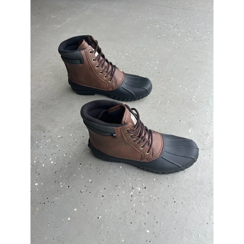 Nautica Channing Waterproof Duck Boots Mens 13 Brown Lace Up Insulated